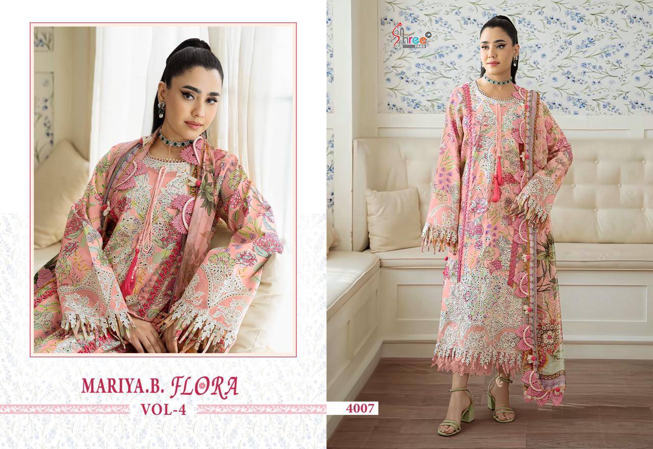 MARIYA B LUXURY LAWN COLLECTION VOL-4 by Shree fabs 4241 TO 4246 SERIES Pakistani Stylish Embroidered pure cotton COLLECTION At Wholesale Price